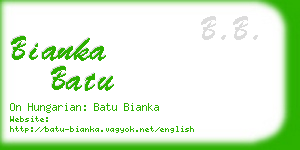 bianka batu business card